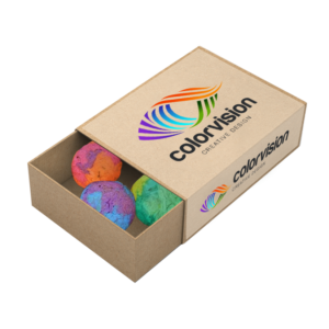 Box of colourful rainballs in their box